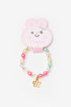 Pembe  Çiçek Figürlü Kız Çocuk Boncuk Bileklik