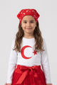 Kırmızı  Ay Yıldız Desenli Çocuk Fular Bandana