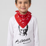 Kırmızı  Ay Yıldız Desenli Çocuk Fular Bandana