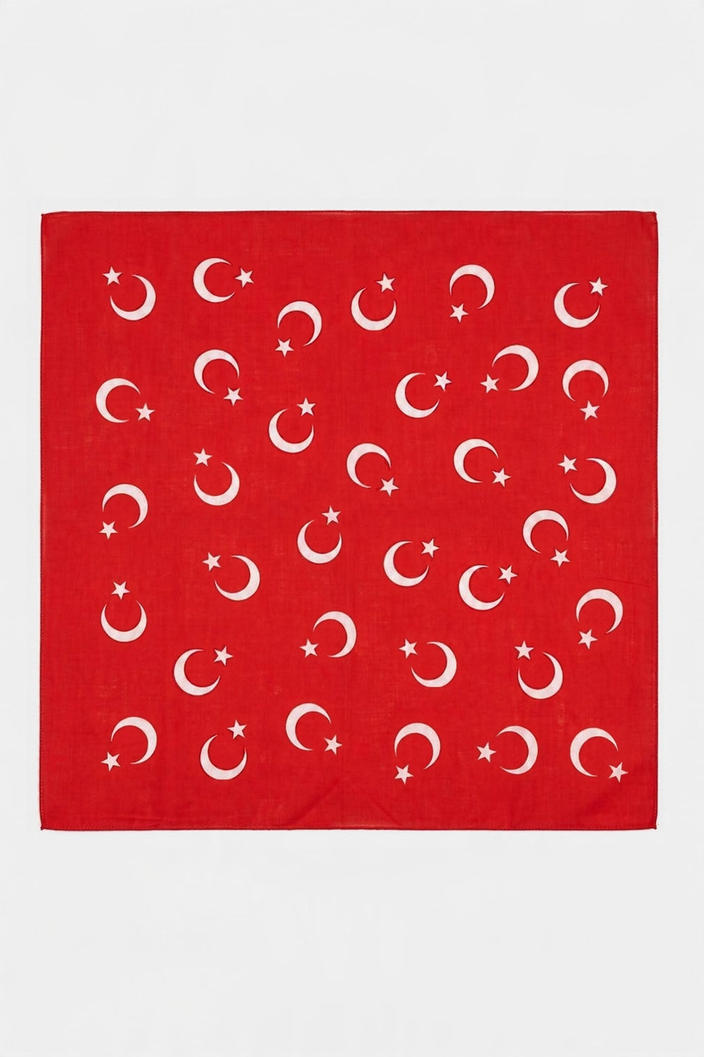 Kırmızı  Ay Yıldız Desenli Çocuk Fular Bandana
