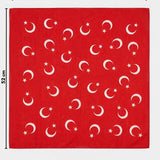 Kırmızı  Ay Yıldız Desenli Çocuk Fular Bandana
