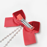 Kırmızı  Kadife İnci Detaylı İkili Kız Çocuk Klips Toka