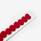 Kırmızı  Kadife Kalp Figürlü 10'lu Kız Çocuk Saç Küpesi