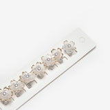 Altın  Varak Detaylı Çiçek Figürlü 10'lu Kız Çocuk Saç Küpesi