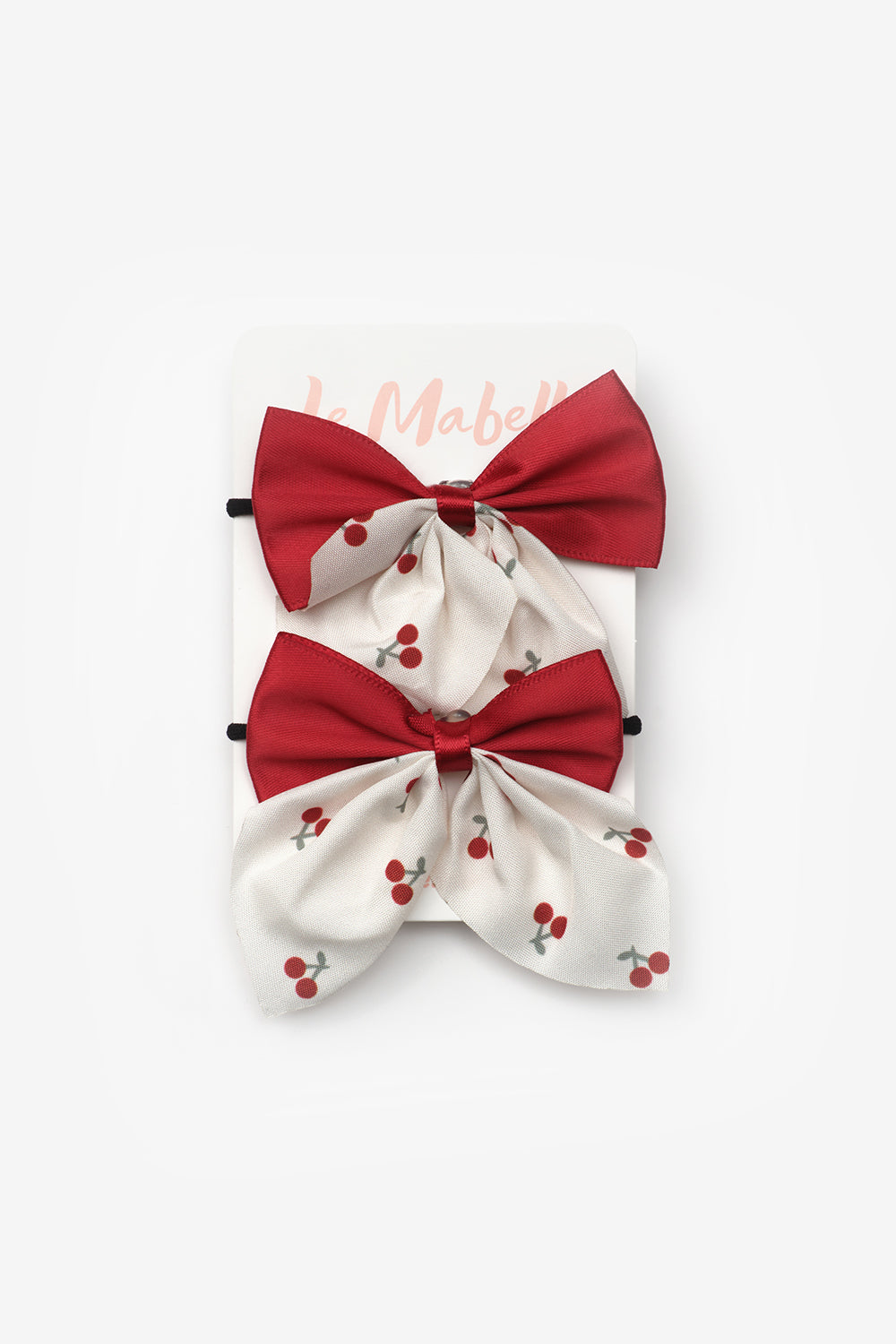 Kırmızı Kiraz Detaylı Kız Çocuk Fiyonk Lastik Toka