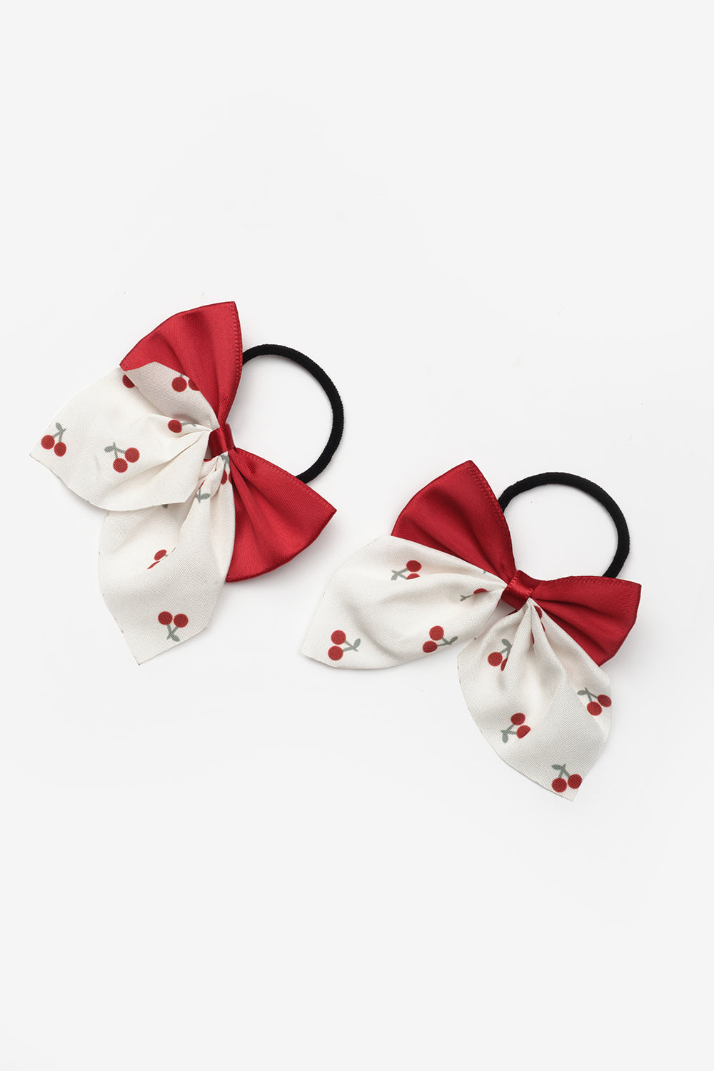 Kırmızı Kiraz Detaylı Kız Çocuk Fiyonk Lastik Toka