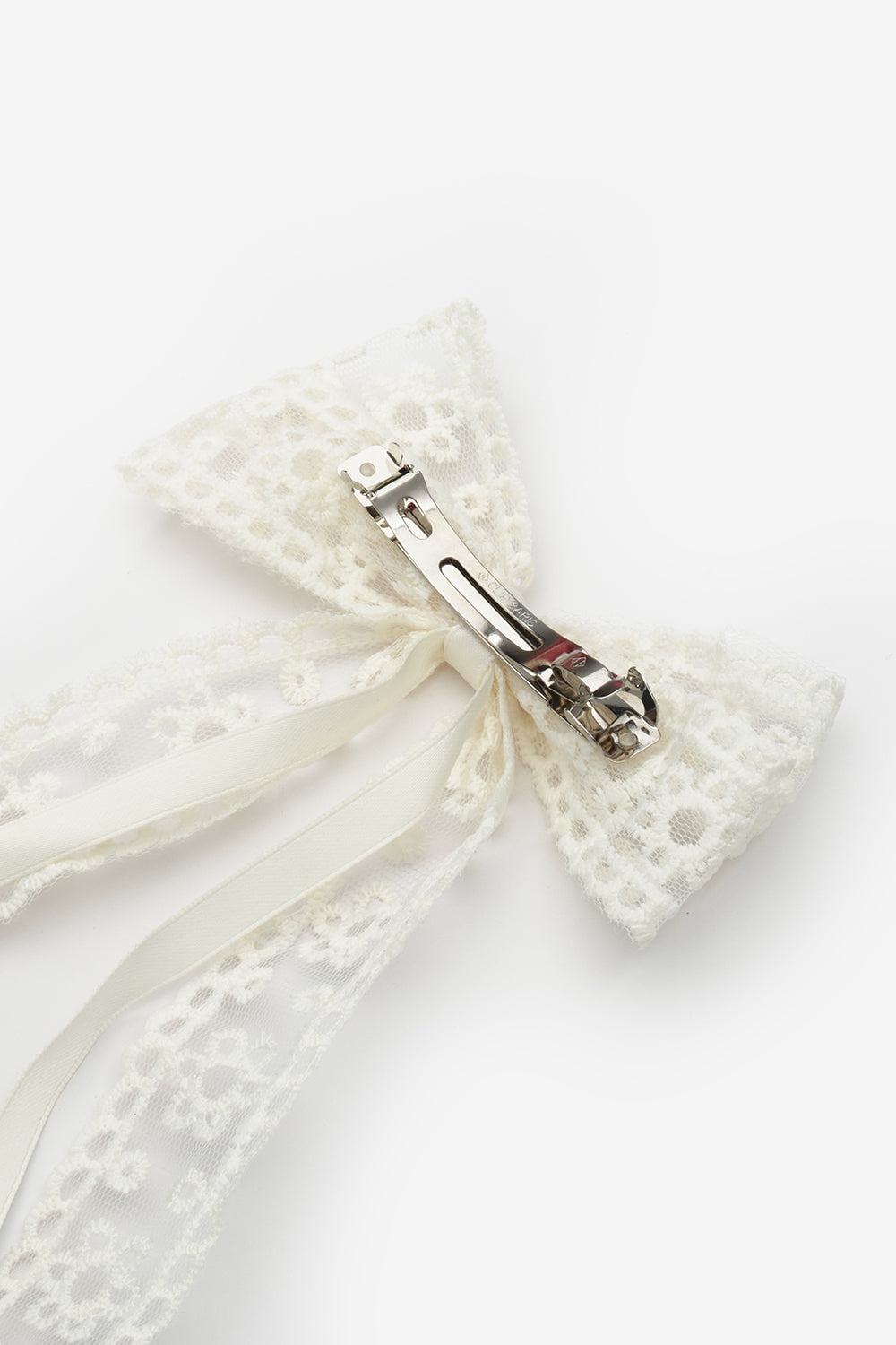 Ekru Zincir Çiçek Desenli Kız Çocuk Otomatik Toka