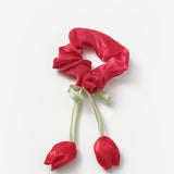 Kırmızı Lale Figürlü Kız Çocuk Lastik Toka