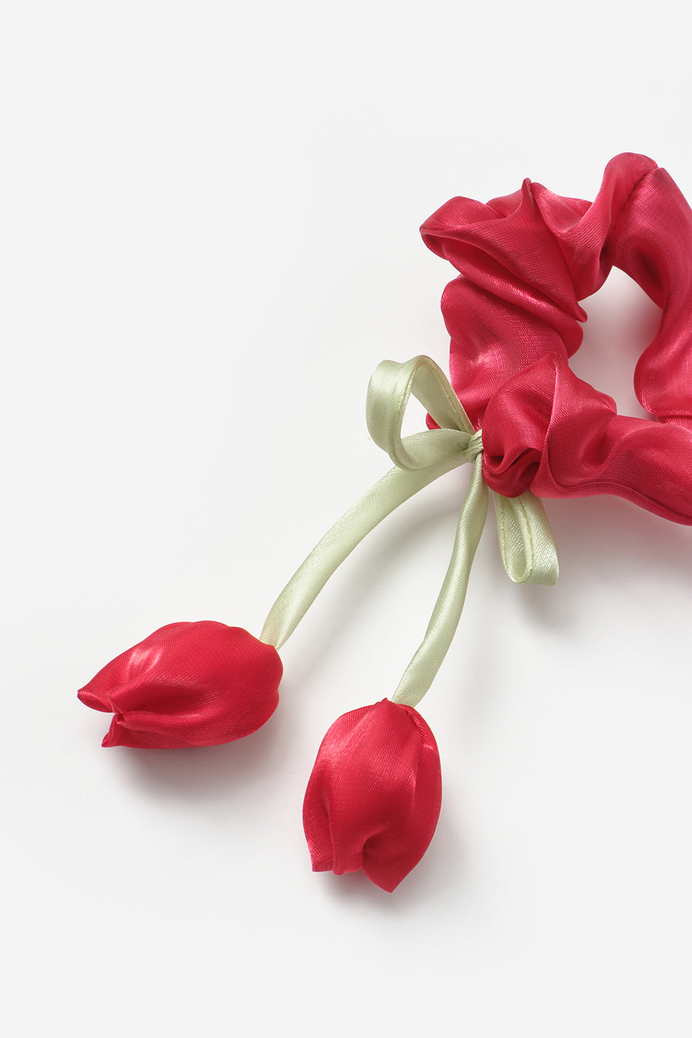 Kırmızı Lale Figürlü Kız Çocuk Lastik Toka