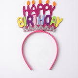 Çok Renkli Pastel Tonları Happy Birthday Kız Çocuk Parti Tacı