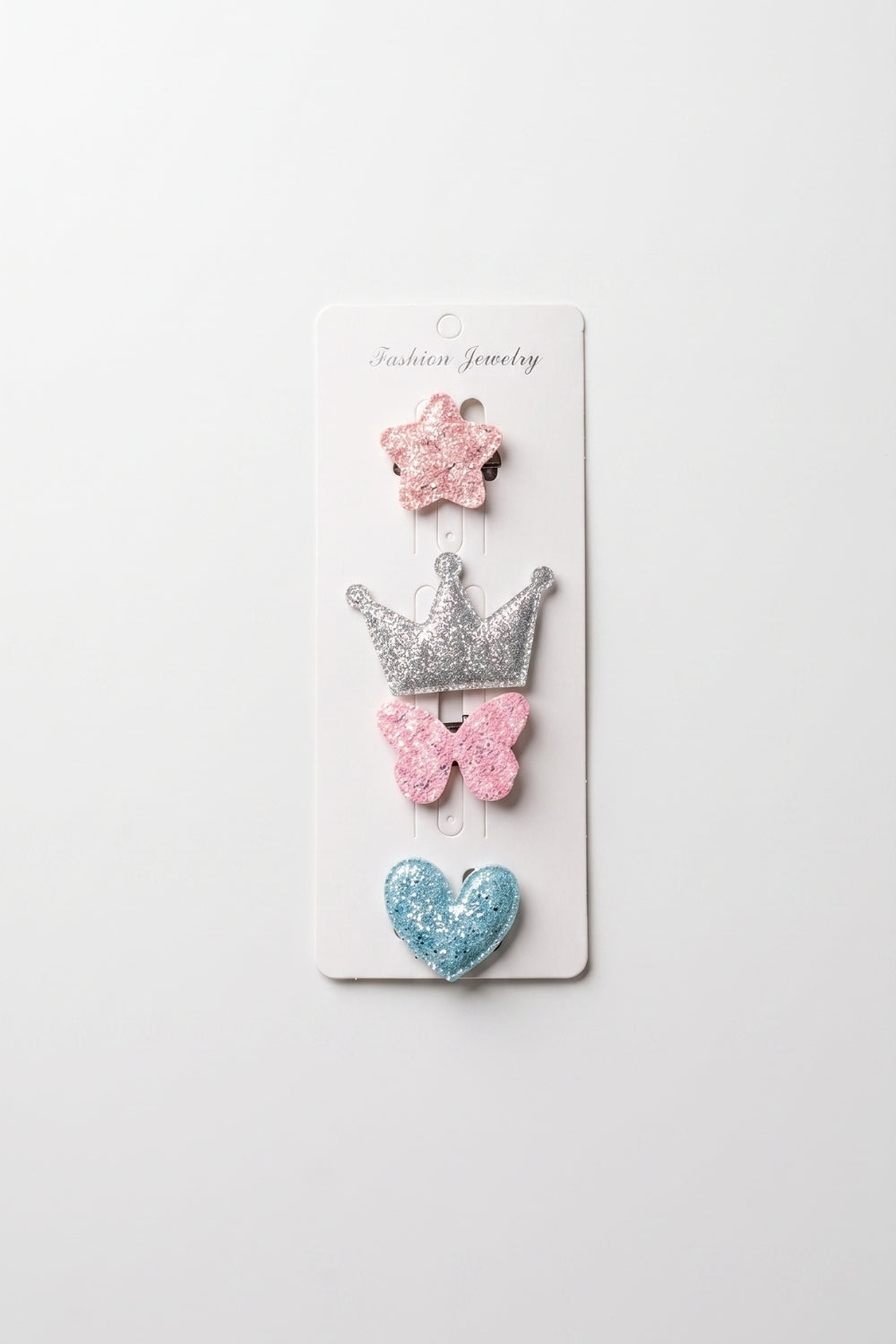 Pembe Kelebek Figürlü 4'lü Saçsız Bebek Tokası Set