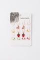 Çok Renkli  Kiraz ve Çiçek Figürlü 12'li Kız Çocuk Saç Küpesi