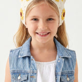 Sarı  Ayçiçeği Desenli Kız Çocuk Bandana