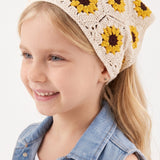 Sarı  Ayçiçeği Desenli Kız Çocuk Bandana