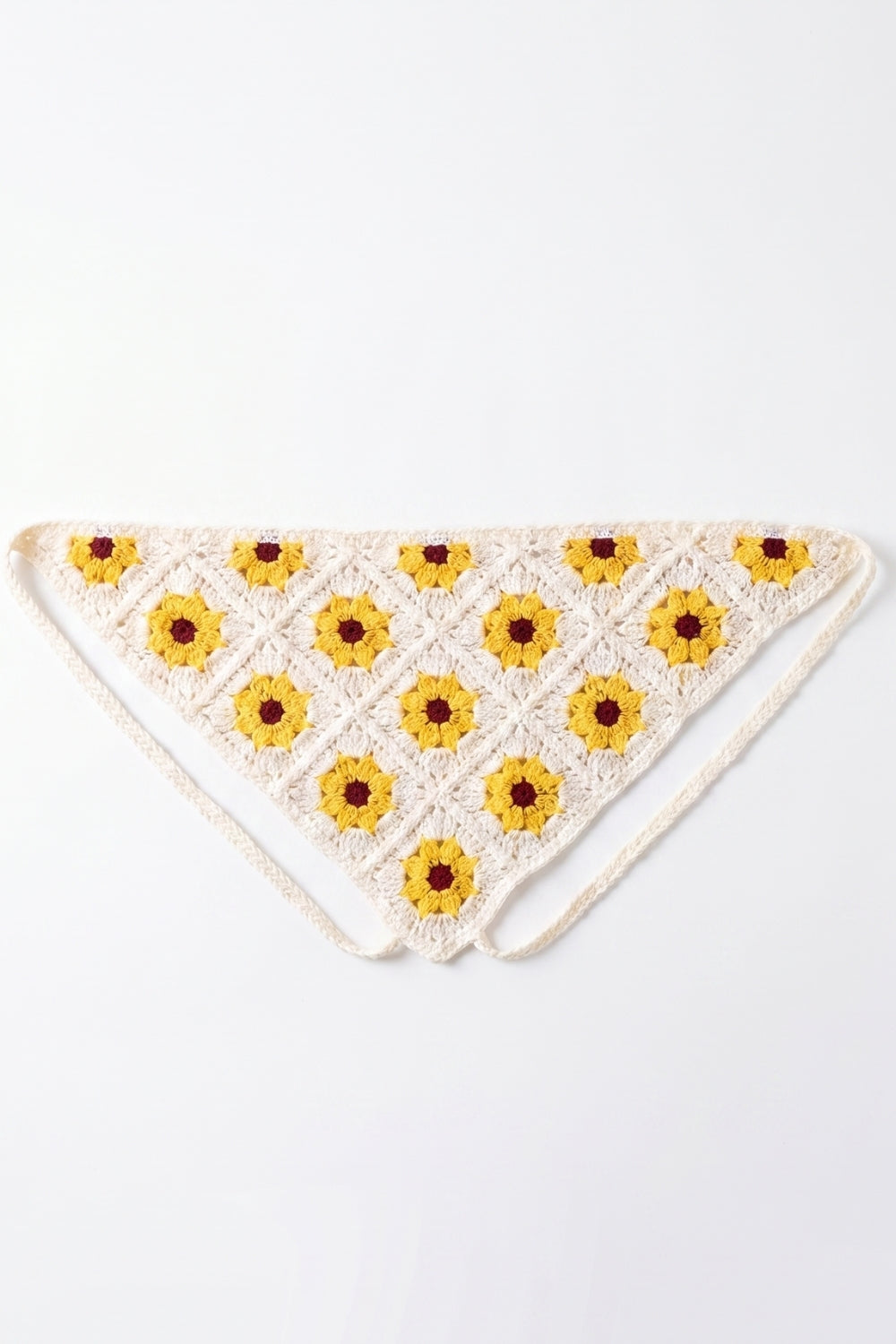 Sarı  Ayçiçeği Desenli Kız Çocuk Bandana