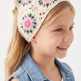 Pembe  Kiraz Çiçeği Desenli Kız Çocuk Bandana