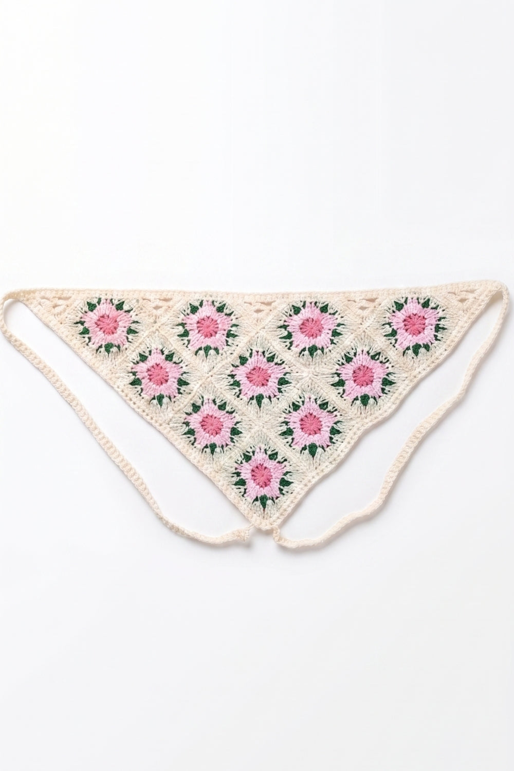 Pembe  Kiraz Çiçeği Desenli Kız Çocuk Bandana