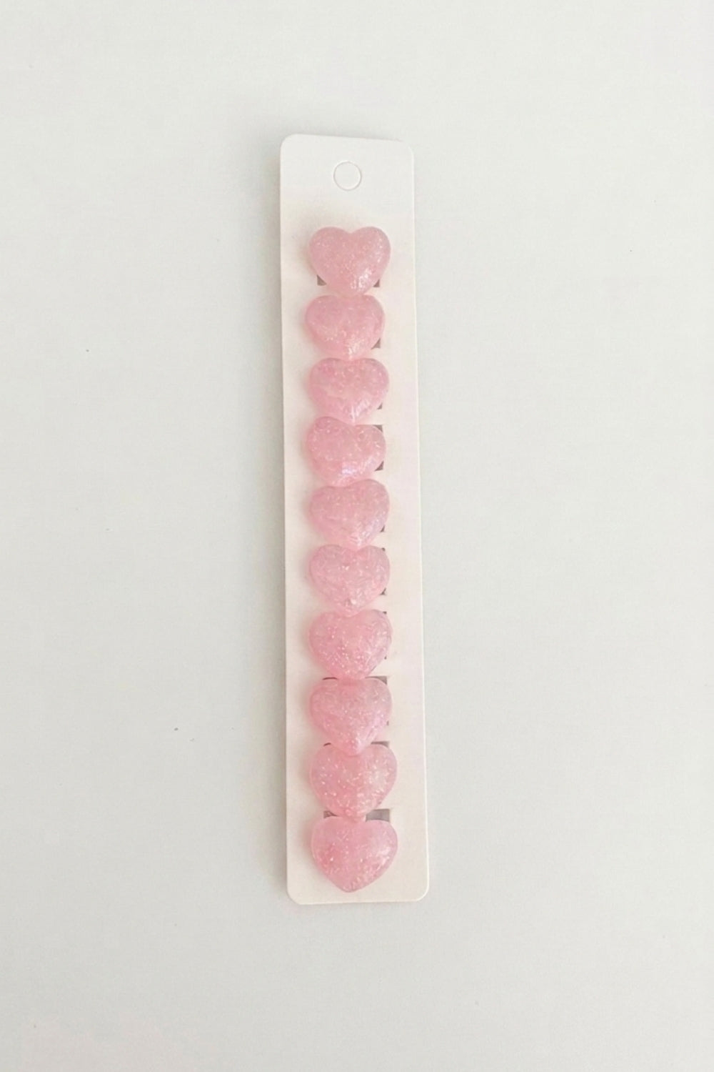 Pembe  Simli Kalp Figürlü 10'lu Kız Çocuk Saç Küpesi