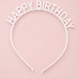 Ekru  Happy Birthday Yazılı Kız Çocuk Taç