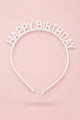 Ekru  Happy Birthday Yazılı Kız Çocuk Taç