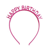 Fuşya  Happy Birthday Yazılı Kız Çocuk Taç