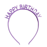 Lila  Happy Birthday Yazılı Kız Çocuk Taç