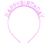 Pembe  Happy Birthday Yazılı Kız Çocuk Taç