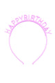 Pembe  Happy Birthday Yazılı Kız Çocuk Taç