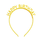 Sarı  Happy Birthday Yazılı Kız Çocuk Taç