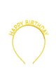 Sarı  Happy Birthday Yazılı Kız Çocuk Taç