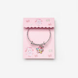 Çok Renkli Çiçek Figürlü Zil Detaylı Kız Çocuk Ayarlanabilir Bileklik