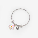 Çok Renkli Çiçek Figürlü Zil Detaylı Kız Çocuk Ayarlanabilir Bileklik