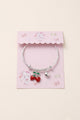 Red Strawberry Figure Bell Detail Girls' Adjustable Bracelet 