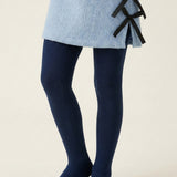 Lacivert Kız Çocuk Koton Külotlu Çorap