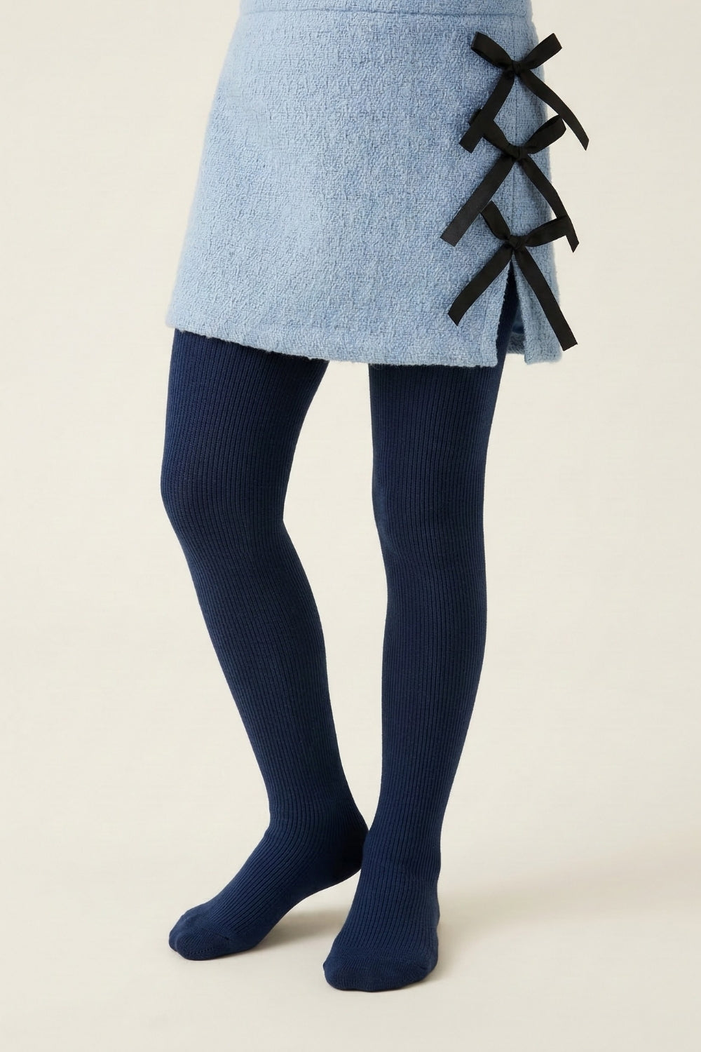 Lacivert Kız Çocuk Koton Külotlu Çorap
