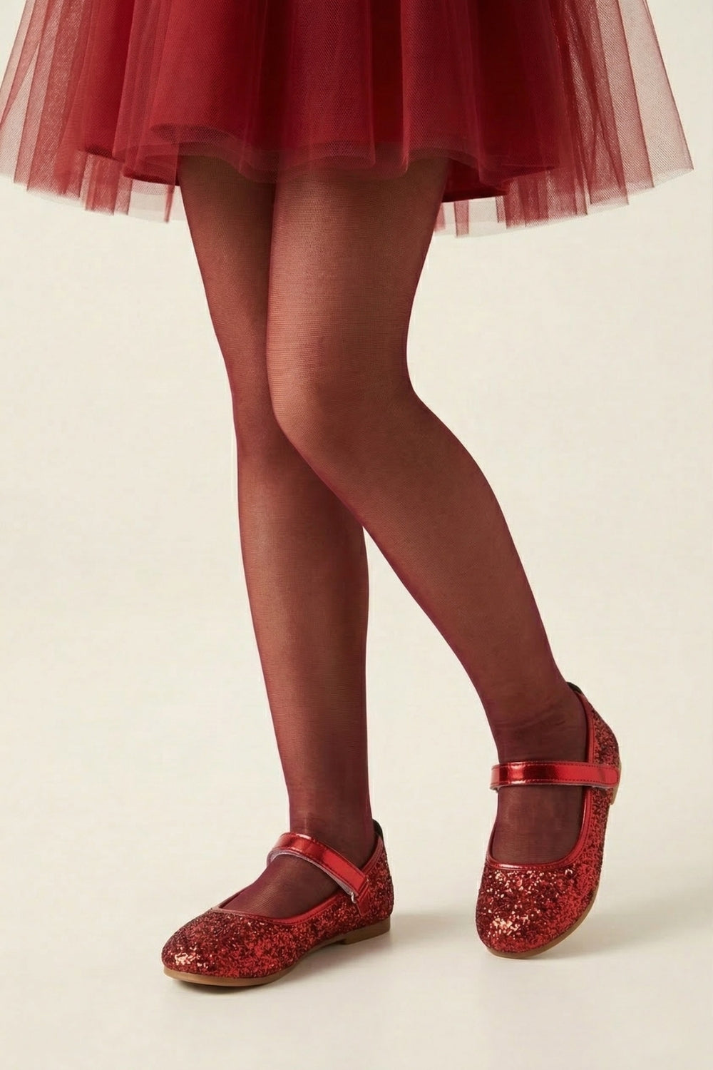 Bordo Kız Çocuk Muz Külotlu Çorap