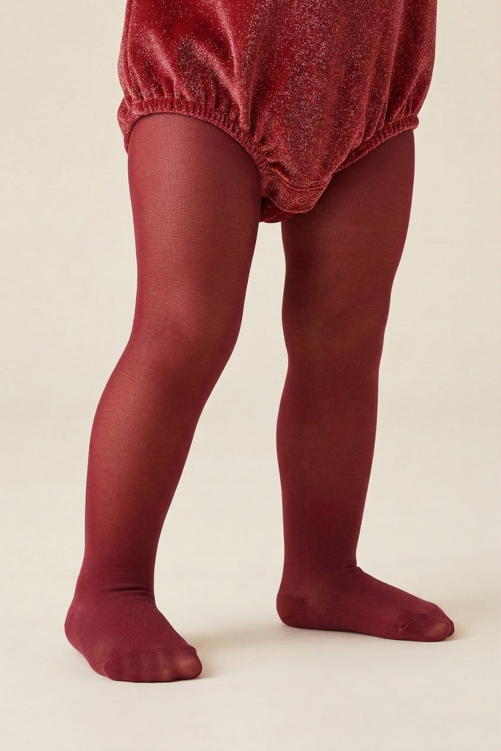 Bordo Kız Çocuk Muz Külotlu Çorap