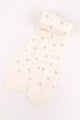 Beyaz  Simli Fiyonk Detaylı Kız Çocuk Muz Külotlu Çorap