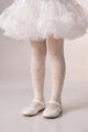 Ecru Glittery Bow Detailed Banana Print Tights for Girls