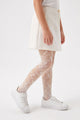 Ecru Floral Micro-Mesh Girls' Tights