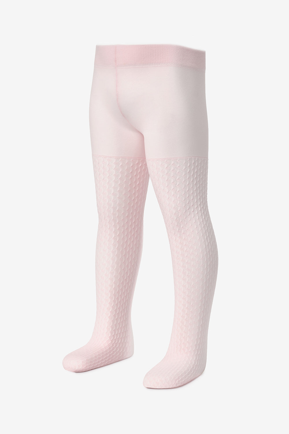 Pembe Gofre Desen Kız Çocuk Külotlu Çorap