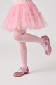 Pink Floral Openwork Girls' Tights
