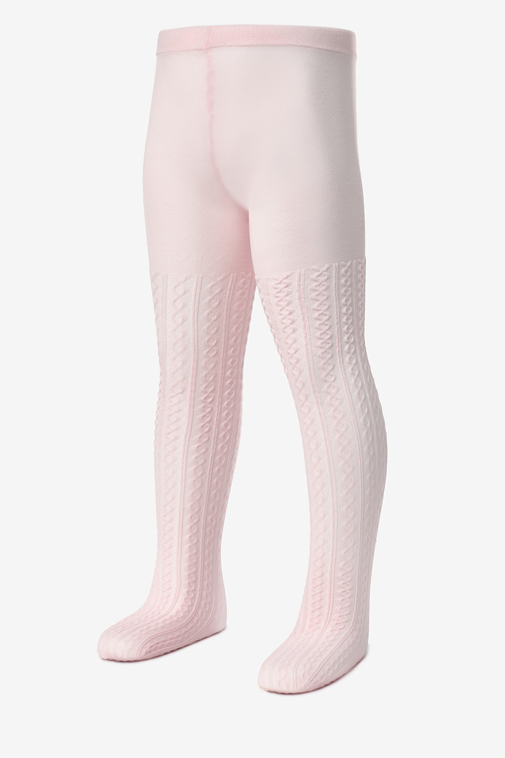 Pembe Örgü Desen Kız Çocuk Külotlu Çorap
