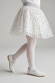 White Floral Patterned Girls' Tights