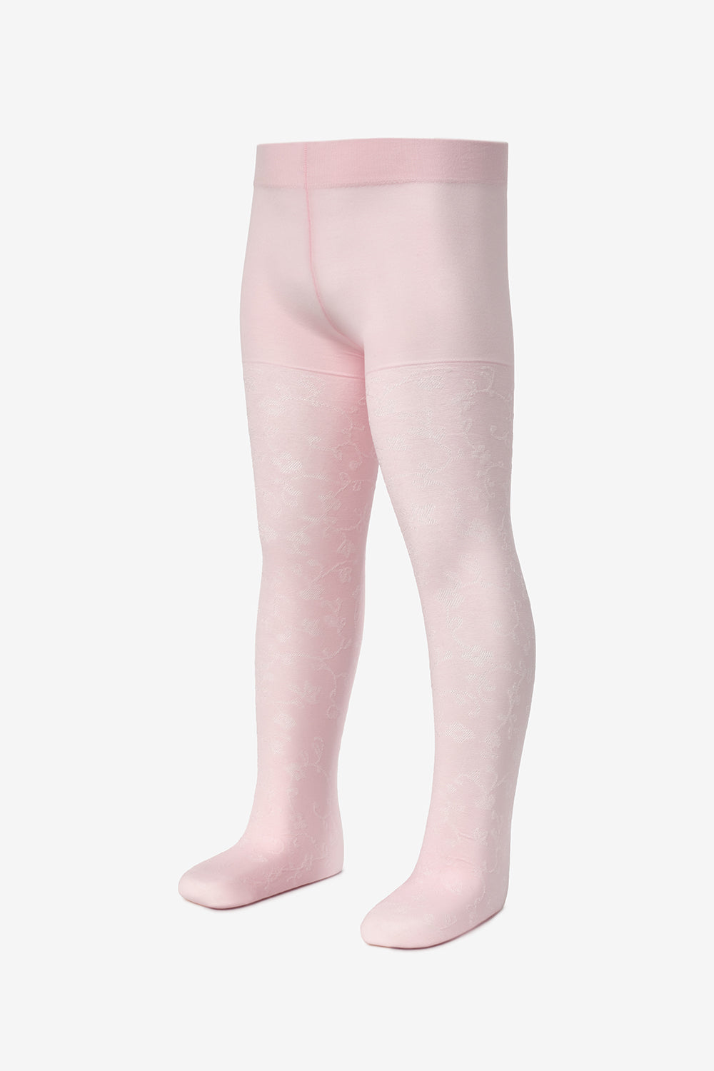 Pembe Çiçek Desenli Kız Çocuk Külotlu Çorap