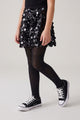  Black Floral Patterned Girls' Tights