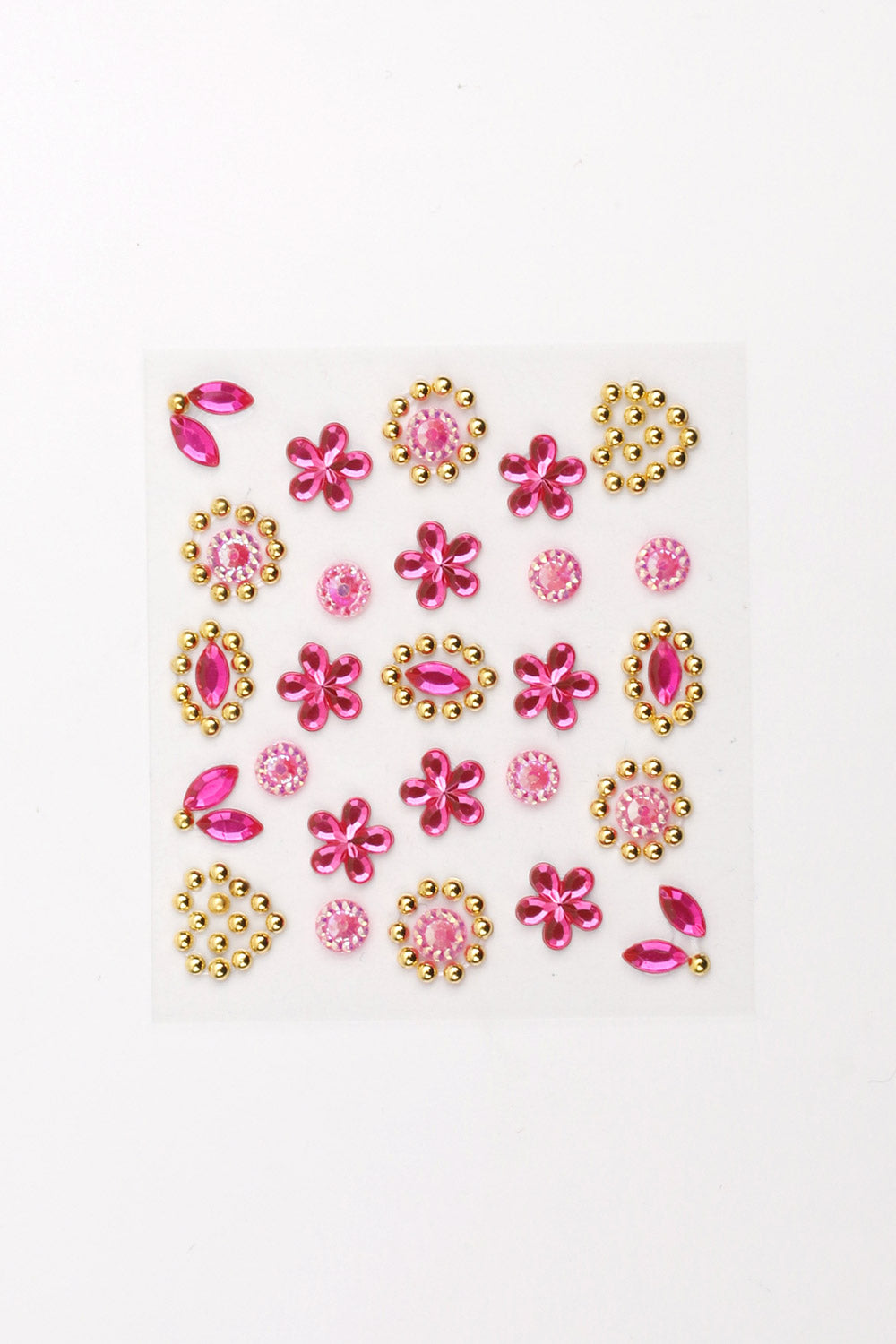 Pembe  Çiçek ve Kalp Temalı Yüz ve Tırnak Sticker