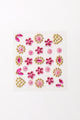 Pink Flower and Heart Themed Face and Nail Sticker