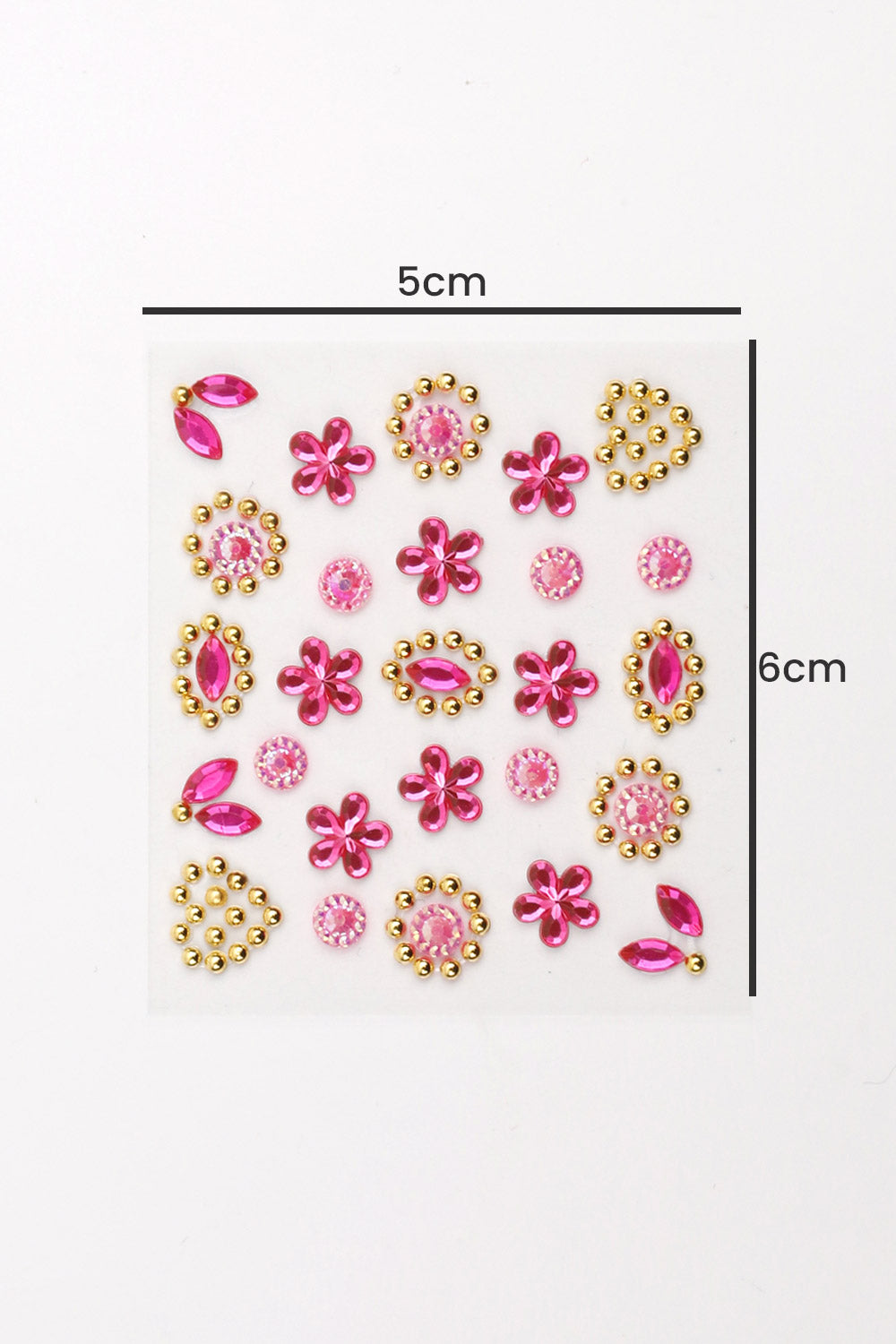 Pembe  Çiçek ve Kalp Temalı Yüz ve Tırnak Sticker