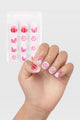 Pembe Desenli Kız Çocuk Takma Tırnak
